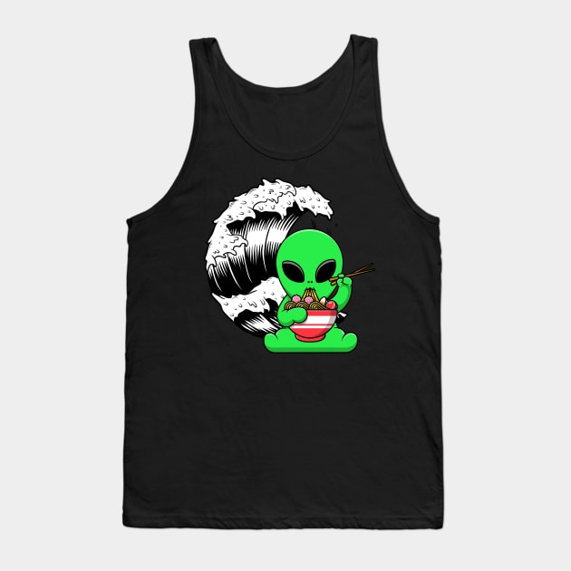 Ramen Alien Cute Tank Top by Butterfly Dira